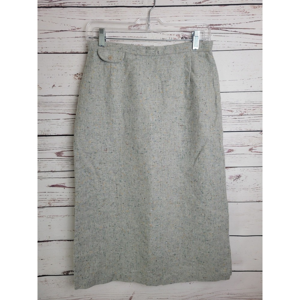 Vintage Bobbie Brooks Wool‎ Blend Tweed Pencil Skirt Confetti Womens 13 Gray